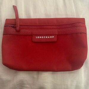 Longchamp Red Nylon Cosmetic Pouch